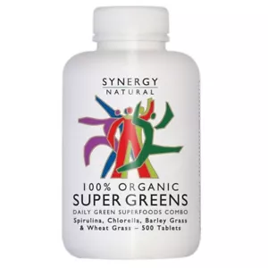 NEW Synergy Natural 100% Organic Super Greens 500 Tablets Superfoods Combo - Picture 1 of 2