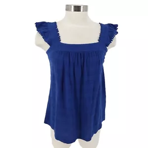 Style & Co Shirt Sky Dream Flutter Sleeve Eyelet Square Neck Tank Top NWT Medium - Picture 1 of 11