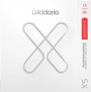 D'Addario XS Acoustic Phosphor Bronze Guitar Strings,13-56. P/N XSAPB1356 - Picture 1 of 8