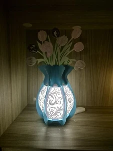 Paper LED vase with flowers Lantern - Picture 1 of 8