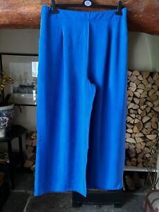LADIES ELECTRIC BLUE WIDE LEG TROUSERS WITH ELASTICATED WAISTBAND SIZE 18 - NEW