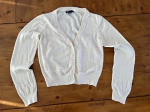 14 16 Gap Girls Kid Ivory Cotton Cardigan Sweater 100% Cotton Dress petite women - Picture 1 of 7