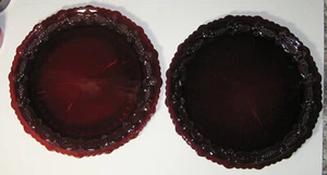 2 Ruby Red Glass Avon Cape Cod Dinner Plates 10 3/4" VNVC - Picture 1 of 6