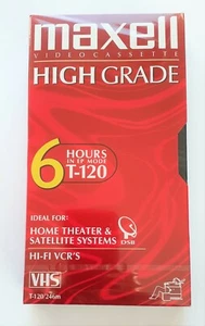 Maxwell High Grade VHS T-120 6 Stunden Video Cassette Tape versiegelt leer NEU - Bild 1 von 3