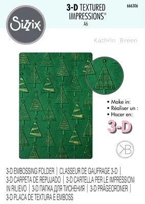 Sizzix 3D Embossing folder Geo Trees #666306 Retail $11.99 by Kath Breen - Image 1 of 4