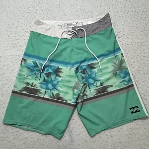 Billabong Platinum Recycler Series Men's 28 Mint Green Palm Tree Swim Trunks - Picture 1 of 16