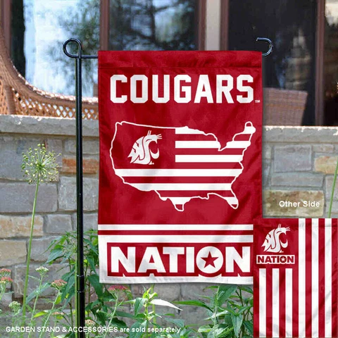 Washington State University USA Stars and Stripes Garden Flag and Yard Banner Cover
