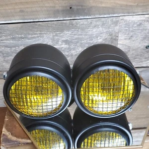 Faros dobles retro universales para motocicleta 12V - dorados nuevos en caja - Imagen 1 de 4