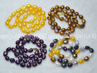4pcs Natural 9-10mm Multi-Color Freshwate Baroque Pearl Necklaces 18" 14K