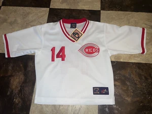 Pete Rose 1975 Cincinnati Reds Rare Home White Cooperstown Jersey Crop Top - Bild 1 von 14