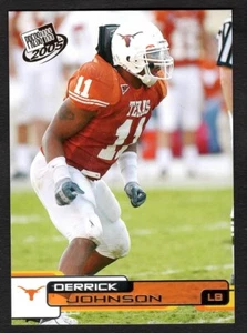 2005 Derrick Johnson Press Proof Football Rookie RC Longhorns #44 - Picture 1 of 2