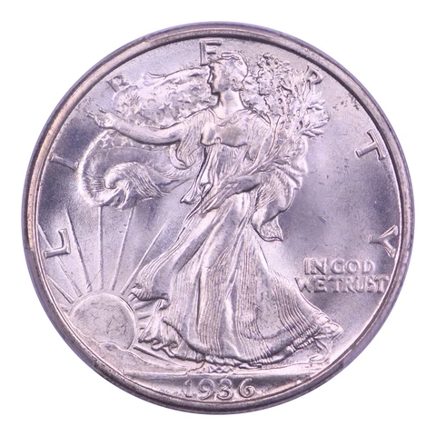 1936-D Walking Liberty Half Dollar PCGS MS66 Cover