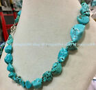 New Genuine Natural 10-14mm Blue Turquoise Gemstone Irregular Beads Necklace 20"