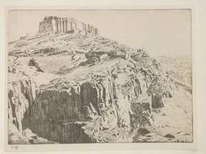 MEHRANGARH FORT JODHPUR RAJASTHAN INDIEN Vintage 1928 Druck einer Radierung - Bild 1 von 2