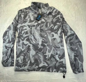 Scales Pullover Mens MEDIUM Gray Camo Quarter Zip Performance Lightweight Jacket - Picture 1 of 5