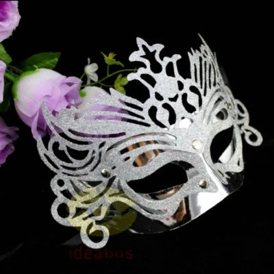 Mascarada Disfraz Veneciano Fiesta de Ojos Media Cara Plástico Corona Princesa Máscara Foto 1 de 4