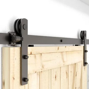 6 Feet Heavy Duty Sturdy Sliding Barn Door Hardware Kit -Smoothly and Quietly - Picture 1 of 6