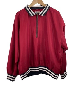 Cutter & Buck Burgundy 1/4 Zip Pullover Lined Windbreaker Jacket Mens Large - Picture 1 of 22