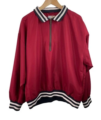 Cutter & Buck Burgundy 1/4 Zip Pullover Lined Windbreaker Jacket Mens Large - Image 1 of 4