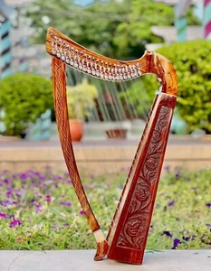 Lyre Harp 22 Strings Solid Rosewood Celtic Irish Harp With Bag, Key, Strings Set - Picture 1 of 3