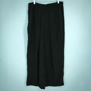 Free People Size Large L Black Nothing To Say Pleated Wide Leg Pull On Modal Pol - Imagen 1 de 8