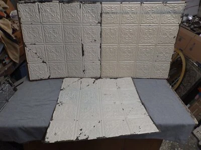 Padrão decorativo antigo de teto de estanho recuperado 100 pés quadrados antigo vintage 1894-24B - Imagem 1 de 4