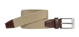 Johnston & Murphy Kids Woven Tan Brown Stretch-Knit Belt Size 028 ( 12 ) 77 1004 - Picture 1 of 9