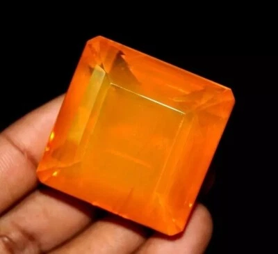 Square Cut Orange Opal EGL Certified 56-58 Ct Welo Australian Loose Gemstone - Image 1 of 4