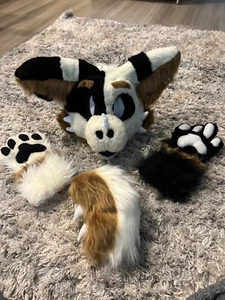 Fursuit Handmade Dutch Angel Dragon Furry Cosplay. Partial. Mask, Paws &Tail - Picture 1 of 3