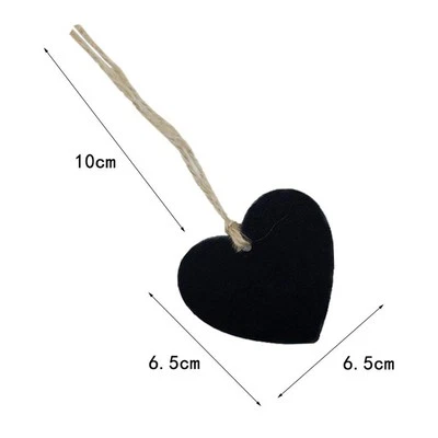 10 Pieces little heart Shape Hanging Wooden Blackboard - Image 1 of 4
