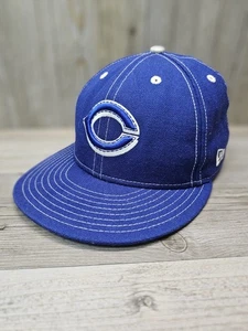 Cincinnati Reds Blue New Era 59FIFTY Hat Cap 100% Wool Fitted Size 7 RARE - Picture 1 of 3