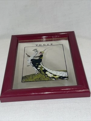 Capa de revista Vogue Mirror Art Nouveau Lady on Peacock final de abril de 1918 6x4,75" - Imagem 1 de 4