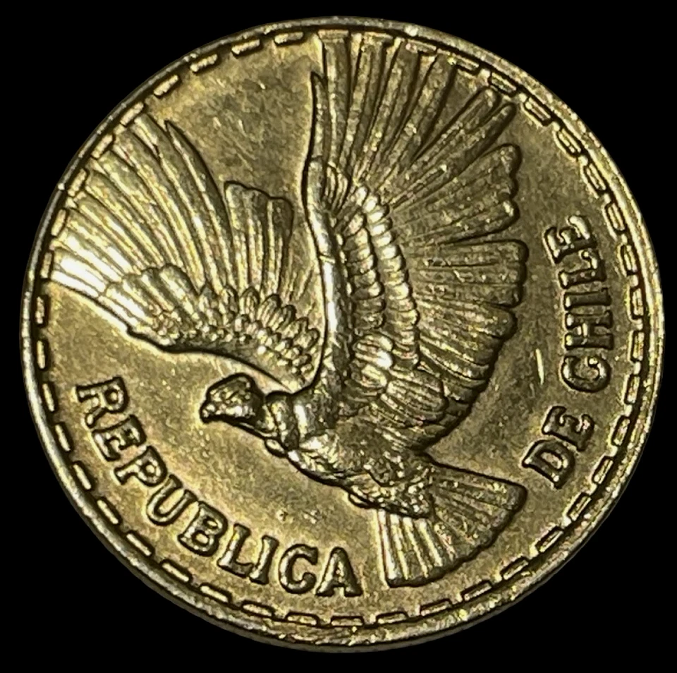 1969 Так Чили 5 Centesimos мира монета лот C5-42 Сантьяго монетный двор Condor золотая пластина - Изображение 1 из 4