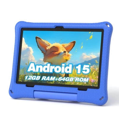 Kids Tablet, 10.1 Inch Android 15 Tablet for Kids, 12GB+64GB, Octa-Core, 6000... - Image 1 of 4