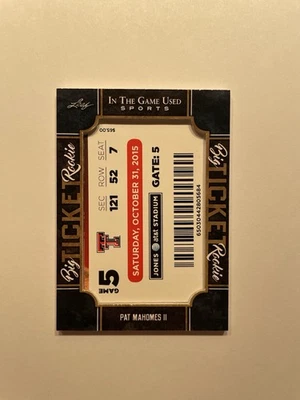 Billete grande deportivo usado Leaf ITG 2022 Patrick Mahomes II #BTR-9 Foto 1 de 2