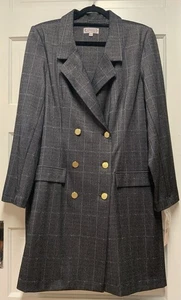 Abito cappotto doppiopetto Nanette Lepore nero bianco bottoni tg 16 nuovo con etichette $138 - Foto 1 di 7