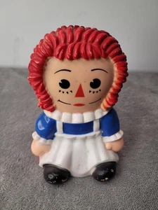 Vintage 70s Raggedy Ann Plastic Coin Piggy Bank Bobbs Merrill Play Pal 7" - Picture 1 of 4