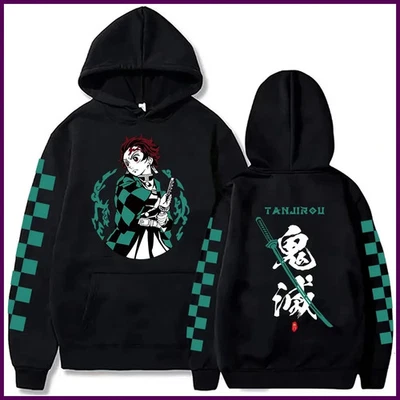 Sudadera con Capucha Demon Slayer Japón Anime Talla Grande Tanjiro Kamado Hombres Mujeres Foto 1 de 4