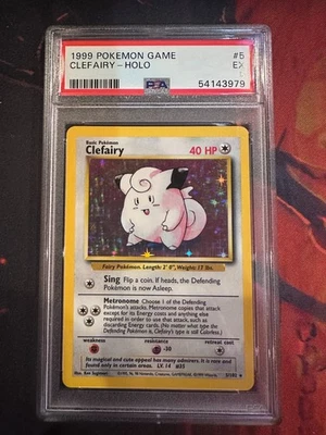 1999 POKEMON BASE SET UNLIMITED #5 / 102 Clefairy HOLO - PSA 5  - Image 1 of 3