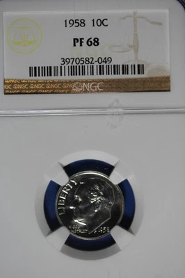 1958 NGC 10C PF68 ROOSEVELT DIME #B50815 - Image 1 of 2