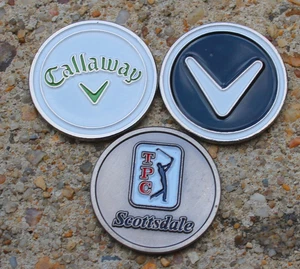 JUEGO 3 TPC SCOTTSDALE PGA TOUR CALLAWAY GOLF LIME + MARCADORES DE BOLAS DE MONEDA CHEVRON - Imagen 1 de 1