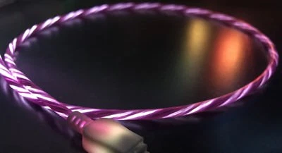 LED MICRO TYPE-C REVERSIBLE pin FLOWING LIGHT-UP 3FT flow glow USB charger cable - Image 1 of 4