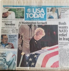 USA TODAY Newspaper ~ Thursday, June 10, 2004 ~ A Washington Farewell - Reagan - Picture 1 of 6