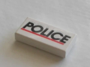 LEGO POLICE Tile with POLICE pattern ref 3069bpx29 / Set 1786 6398 6464 6598... - Picture 1 of 1