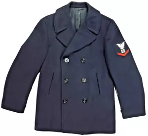 Chaquetón azul marino de Estados Unidos, para hombre talla 38R, jersey de lana azul oscuro vintage DSA-1-4828 - Imagen 1 de 13