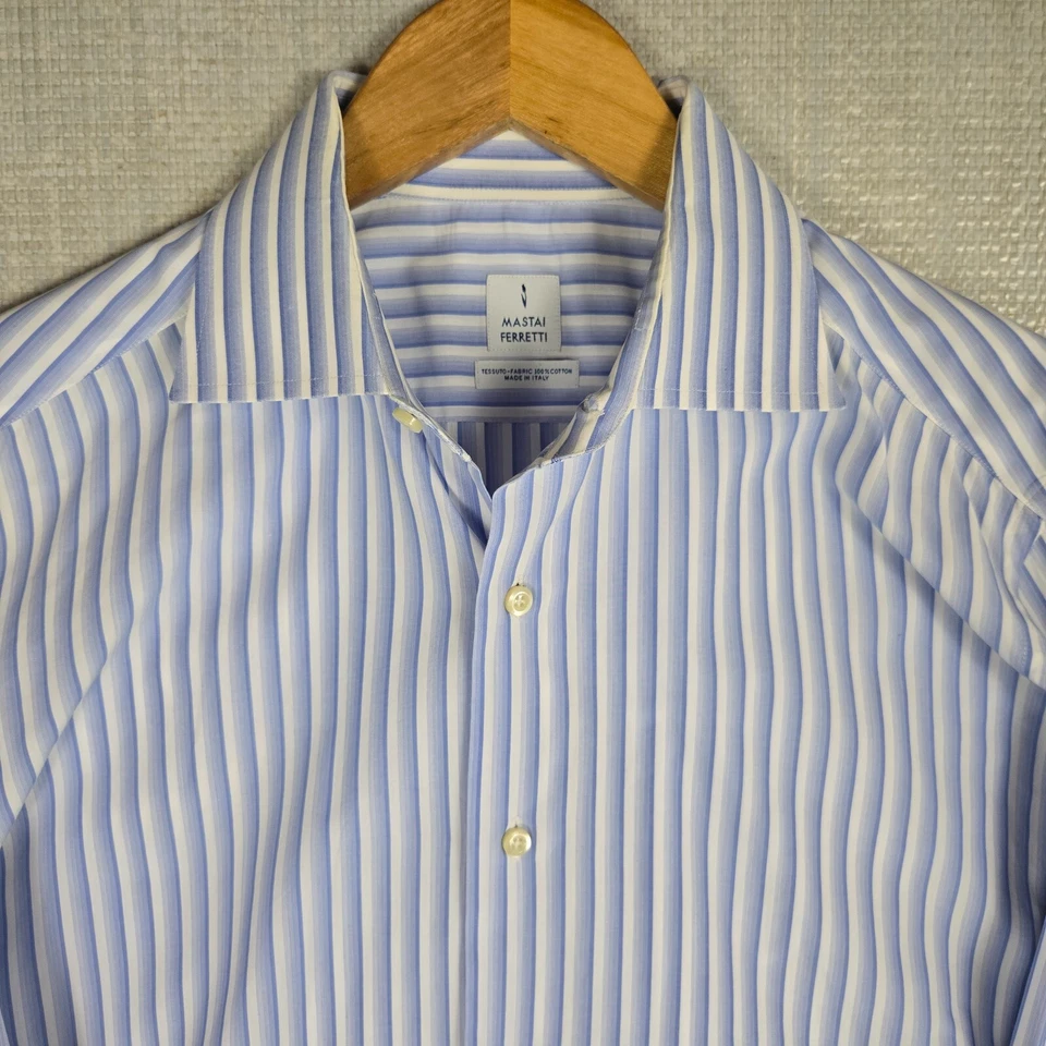 Camisa Deportiva de Algodón Cuello Cortado MASTAI FERRETTI Hecha en Italia Talla Grande para Hombres Foto 1 de 4