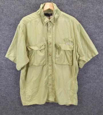 ExOfficio Shirt Mens Large Green Short Sleeve Polyester Nylon Button Down Collar - Image 1 of 4