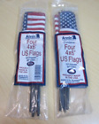 LOT OF 2 Annin Flagmakers FOUR Indoor/Outdoor 4" x 6" US Patriotic Stick Flags