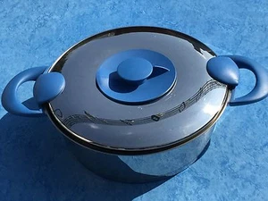 Tupperware Tupper Vitalic Serie Sauteuse mit Deckel 3 l Topf Kochtopf Griff blau - Bild 1 von 6