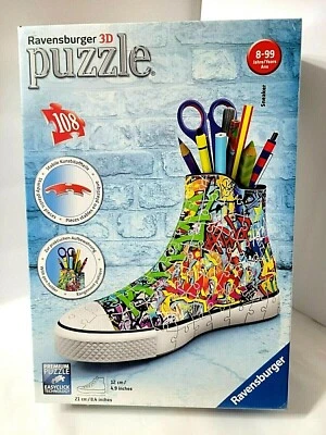 Zapatilla deportiva rompecabezas 3D estilo graffiti NUEVA SELLADA zapatilla soporte para lápices 108 piezas Foto 1 de 4